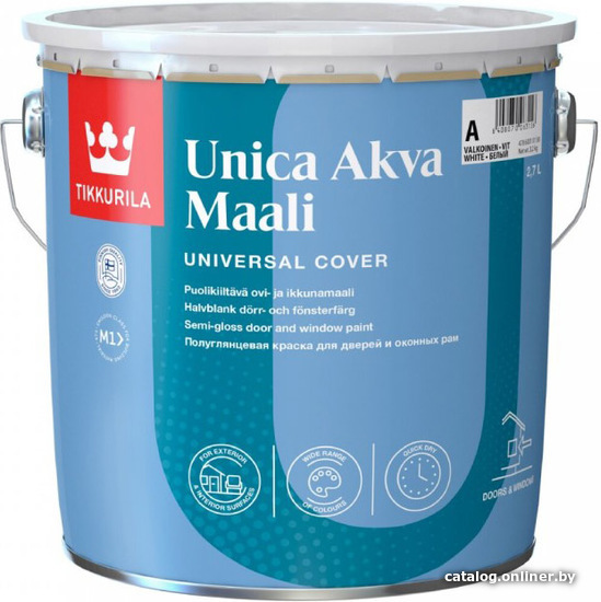 

Краска Tikkurila Unica Akva Maali Базис С 0.9 л (бесцветный)