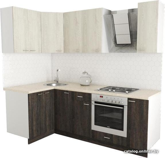 

Готовая кухня Хоум Лайн Луиза Люкс 1200x2300 угловой (венге мали/сосна касцина)