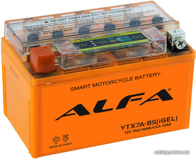 

Мотоциклетный аккумулятор ALFA YTX7A-BS iGel (7 А·ч)