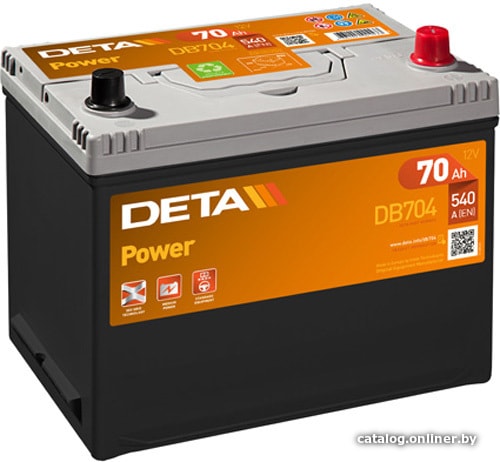 

Автомобильный аккумулятор DETA Power DB704 (70 А·ч)