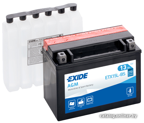 

Мотоциклетный аккумулятор Exide ETX15L-BS (13 А·ч)