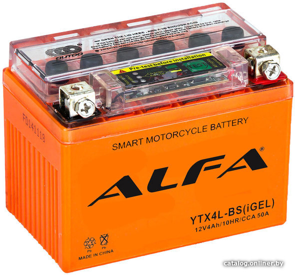 

Мотоциклетный аккумулятор ALFA YTX4L-BS iGel (4 А·ч)