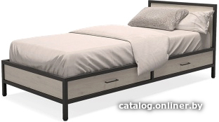 

Кровать Millwood Neo Loft КМ-3.1/1 Ш (дуб белый/металл черный)