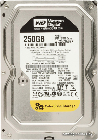 

Жесткий диск WD RE4 250GB (WD2503ABYX)
