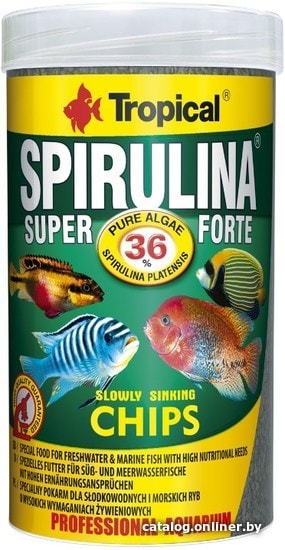 

Сухой корм Tropical Super Spirulina Forte Chips 100 мл