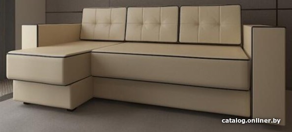 

Угловой диван Craftmebel Орландо угловой (левый, боннель, экокожа, бежевый)