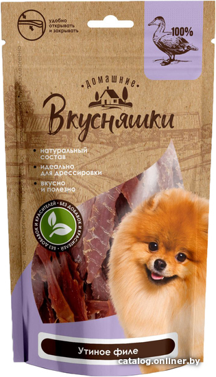 

Лакомство для собак Домашние Вкусняшки Утиное филе 55 г