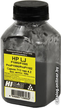 

Тонер Hi-Black для HP LJ P1005/P1505/ProP1566/ProP1102/Canon713 Тип 4.2 100 г