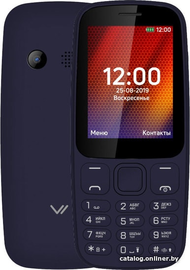 

Кнопочный телефон Vertex D537 (синий)