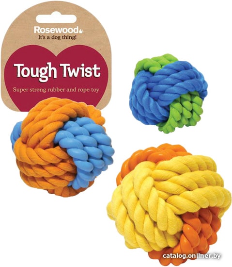 

Игрушка для собак Rosewood Tough Twist Rubber & Rope Ball 40212 (цвет в ассортименте)