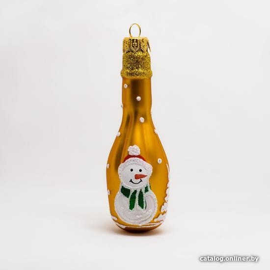

Елочная игрушка Юрита Бутылка шампанского снеговик 190436-02 (оранжевый)