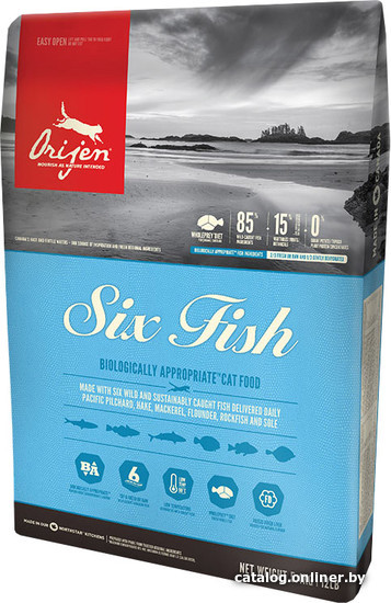 

Сухой корм для кошек Orijen 6 Fish для кошек 0.34 кг