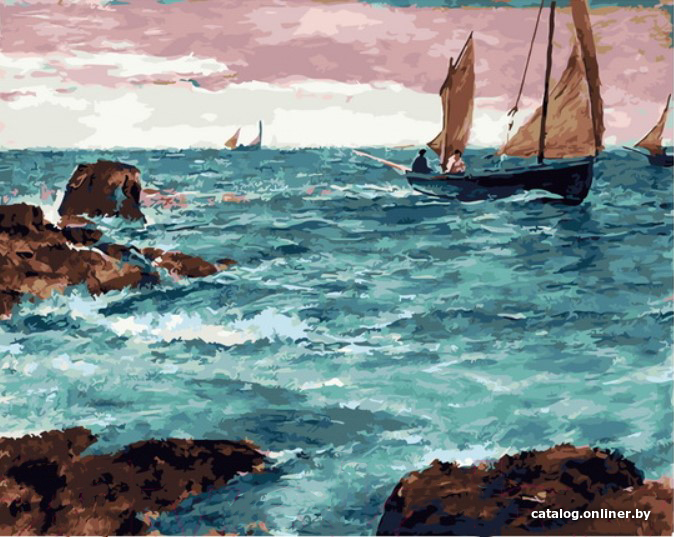 

Картина по номерам PaintBoy Лодка с парусами на берегу GX34496