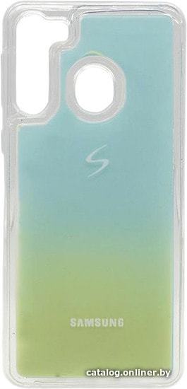

Чехол для телефона EXPERTS Neon Sand Tpu для Samsung Galaxy A21 с LOGO (синий)