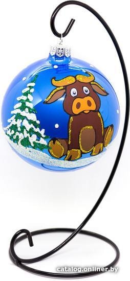

Елочная игрушка Юрита Бычок у елки 201022-05 (голубой)