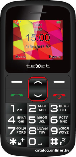 

Кнопочный телефон TeXet TM-B217 (черный-красный)