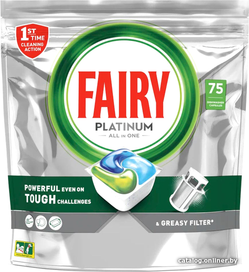 Fairy Platinum All in 1 (75 шт) капсулам для посудомоечной машины купить в  Минске