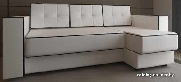 

Угловой диван Craftmebel Орландо угловой (правый, боннель, экокожа, белый)