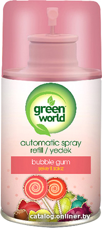 

Сменный блок для освежителя воздуха Green World Бабл Гам (250 мл)