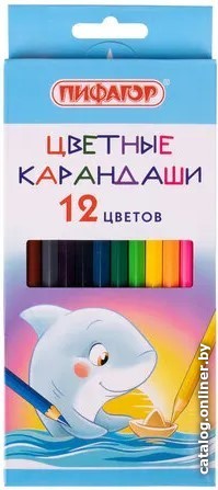 

Набор цветных карандашей Пифагор Веселые акулята 181816 (12 шт)