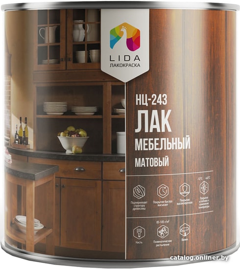 

Лак LIDA НЦ-218 мебельный 2.4 л