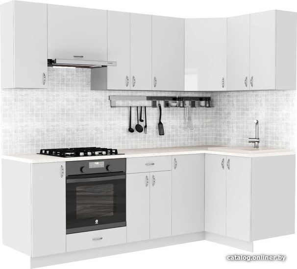 

Готовая кухня S-Company Клео глоcс 1.2x2.4 правая (белый глянец/белый глянец)