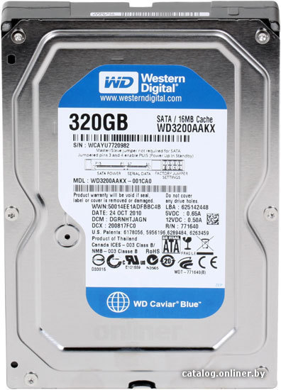 

Жесткий диск WD Caviar Blue 320GB (WD3200AAKX)