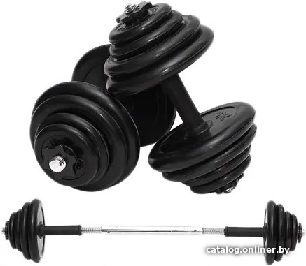 

Гантели с грифом для штанги Titan Sport обрезиненные 2x10 кг