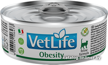 

Консервированный корм для кошек Farmina Vet Life Obesity Wet Food Feline (для снижения избыточной массы тела) 85 г