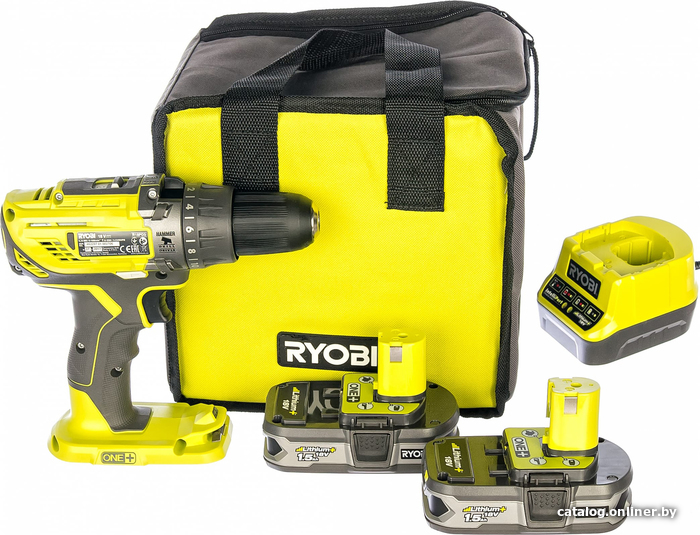 

Ударная дрель-шуруповерт Ryobi R18PD3-215S 5133003339 (с 2-мя АКБ 1.5 Ah, сумка)