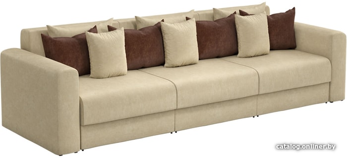 

Диван Mebelico Мэдисон Long 59203 (вельвет, бежевый/коричневый)