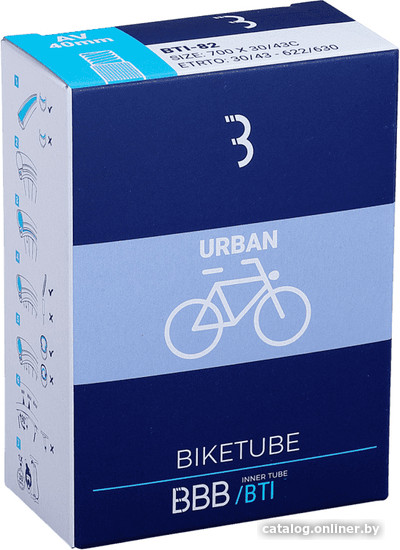 

Велокамера BBB Cycling Innertube BikeTube 700 30/43C AV 40 мм BTI-82