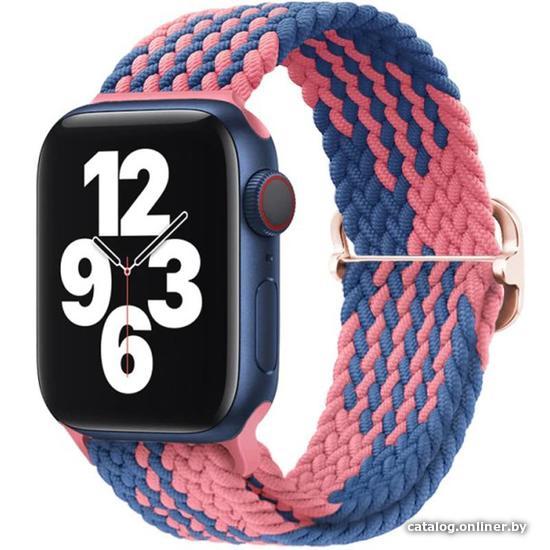 

Ремешок Rumi Wick из плетеного нейлона для Apple Watch 42/44/45mm (розово-синий)
