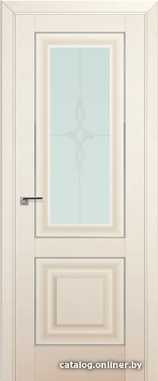 

Межкомнатная дверь ProfilDoors 28U 80x200 (магнолия сатинат/мателюкс матовое узор серебро)