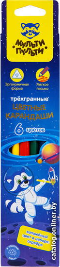 

Набор цветных карандашей Мульти-пульти Енот в космосе CP_29294 (6 цветов)