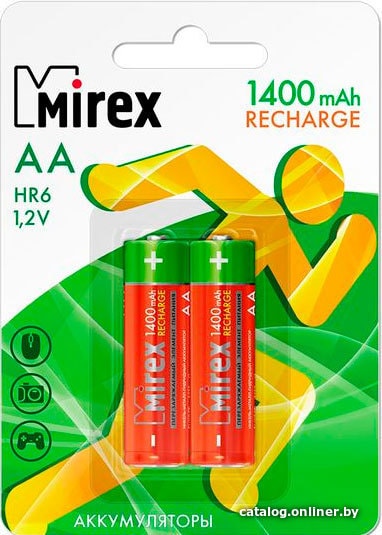

Аккумулятор Mirex AA 1400mAh 2 шт HR6-14-E2
