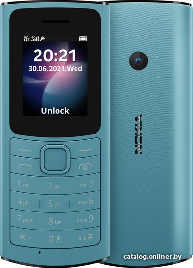 Кнопочный телефон Nokia 110 4G Dual SIM (бирюзовый) в Пинске