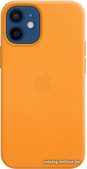 

Чехол для телефона Apple MagSafe Leather Case для iPhone 12 mini (золотой апельсин)