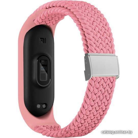 

Ремешок Rumi Wick из плетеного нейлона для Xiaomi Smart Band 7 (розовый)