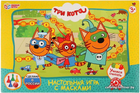 

Детская настольная игра Умные игры Три Кота. С масками
