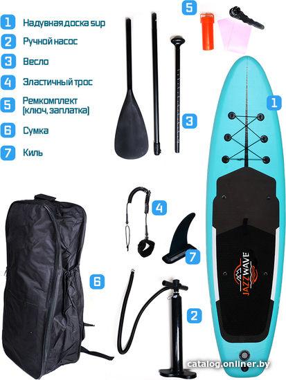 

Сапборд JazzWave SUP-N4L (бирюзовый/черный)