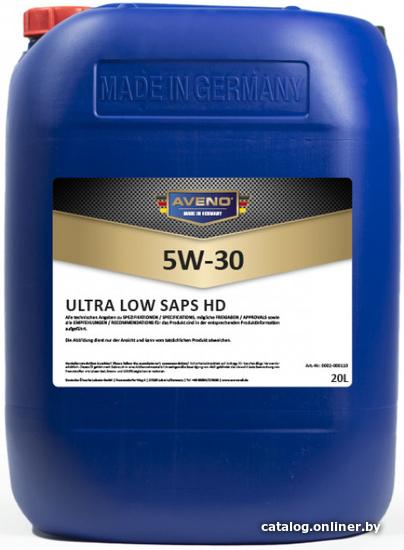 

Моторное масло Aveno Ultra Low Saps HD 5W-30 20л