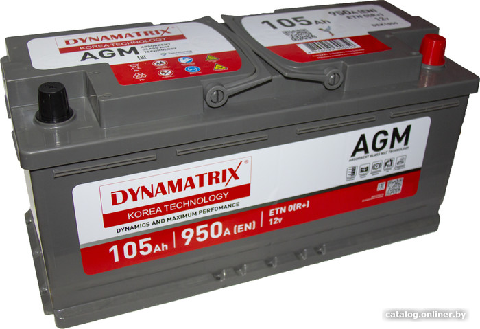 Dynamatrix AGM DEK1050 950A (105 А·ч) автомобильный аккумулятор купить в  Могилеве