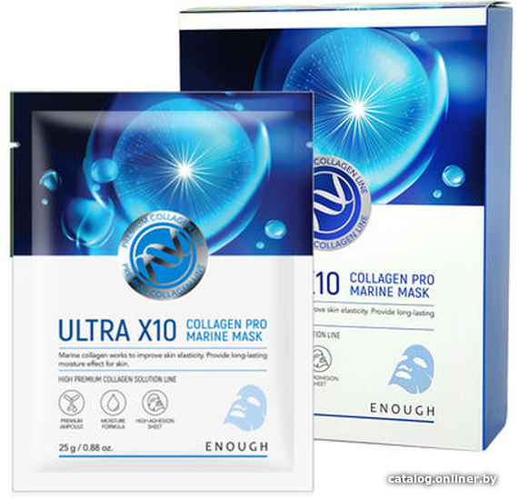 

Enough Маска для лица тканевая Ultra X10 Collagen Pro Marine Mask 25 г