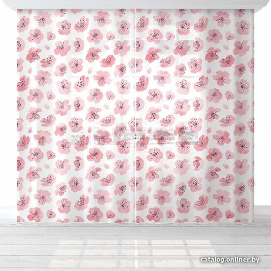 

Комплект гардин Этель Flowers 5525143 1.45x2.6 м (розовый, 2 шт)