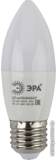 

Светодиодная лампочка ЭРА LED B35-9W-840-E27