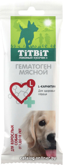 

Лакомство для собак TiTBiT Гематоген мясной для взрослых собак 60 г