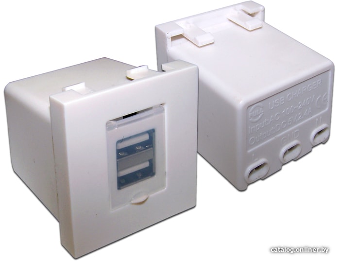 

Розетка USB Lanmaster LAN-EZ45x45-2xUSB-WH