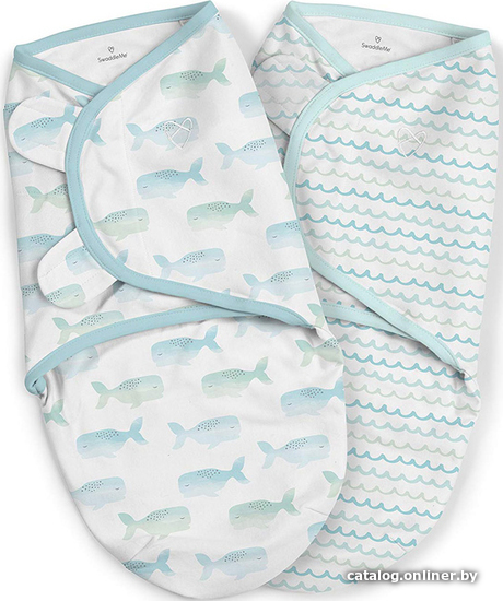 

Пеленка-кокон Summer Infant SwaddleMe Organic S/M 2 шт (киты/волны)