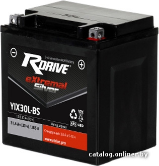 

Мотоциклетный аккумулятор RDrive eXtremal Silver YIX30L-BS (30 А·ч)